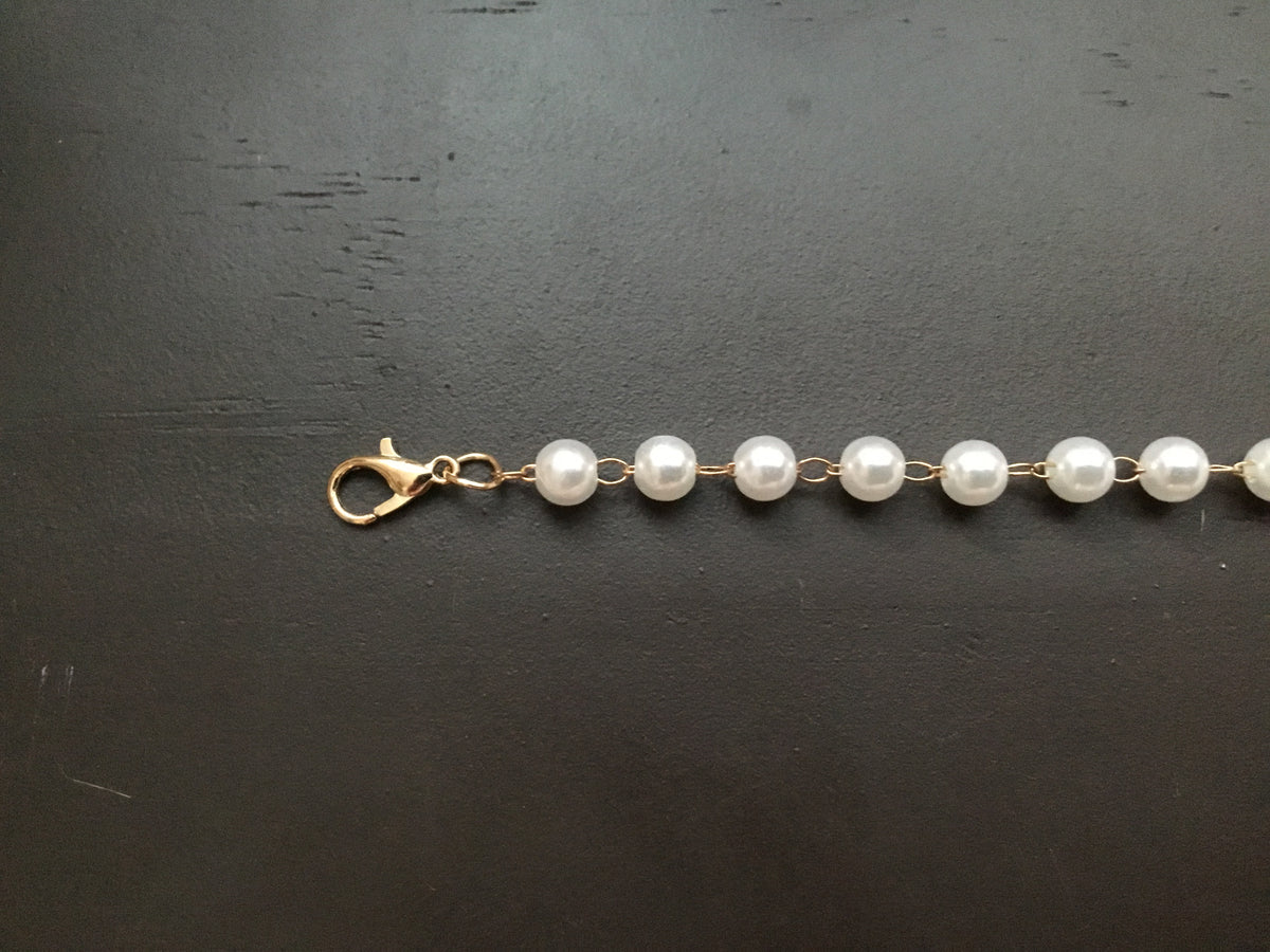 Gold Toned Pearl Colored Trucker Hat Band