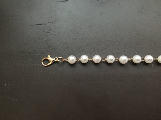 Gold Toned Pearl Colored Trucker Hat Band