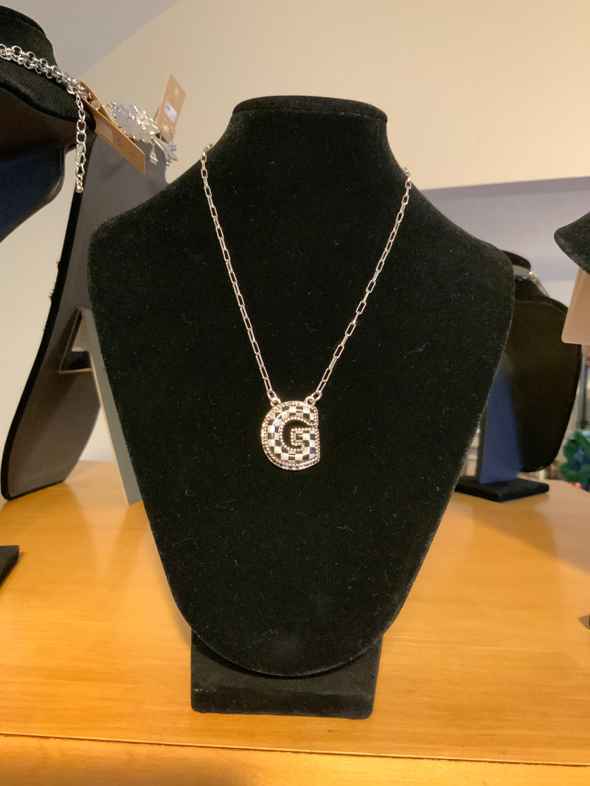 Tipi Checkered “G” Necklace