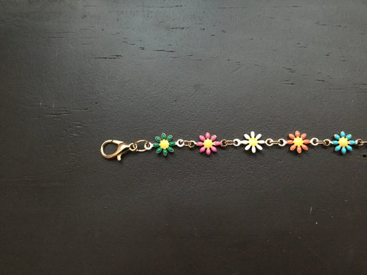 Gold Toned Colored Daisy Trucker Hat Band