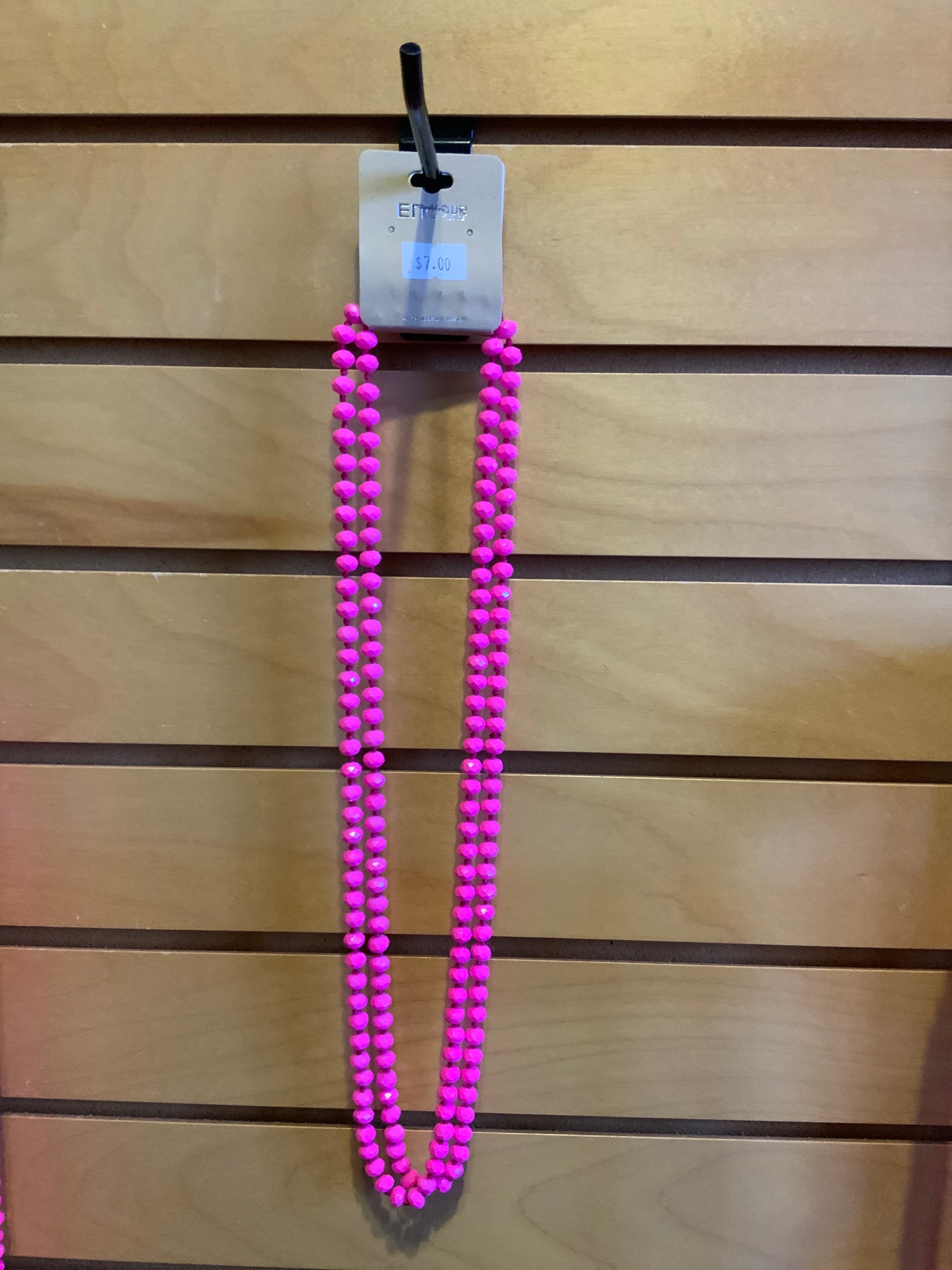 Pink Crystal 60" Long Strand Layering Necklace