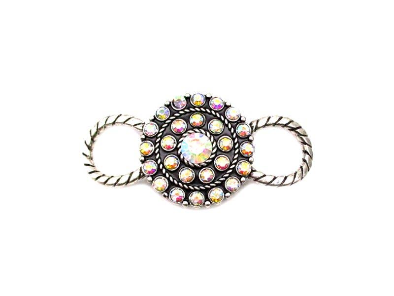 Western AB Stone Round Concho Scarf Charm