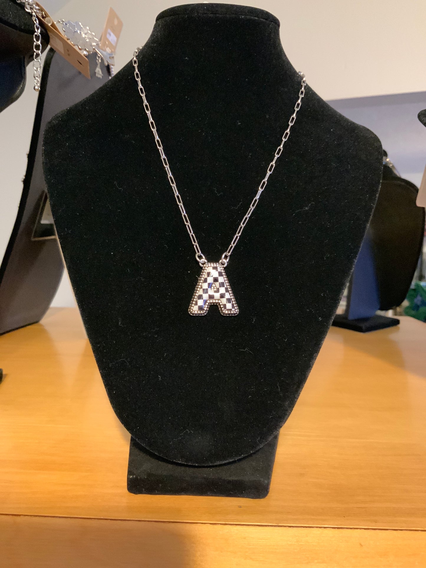 Tipi Checkered "A" Necklace