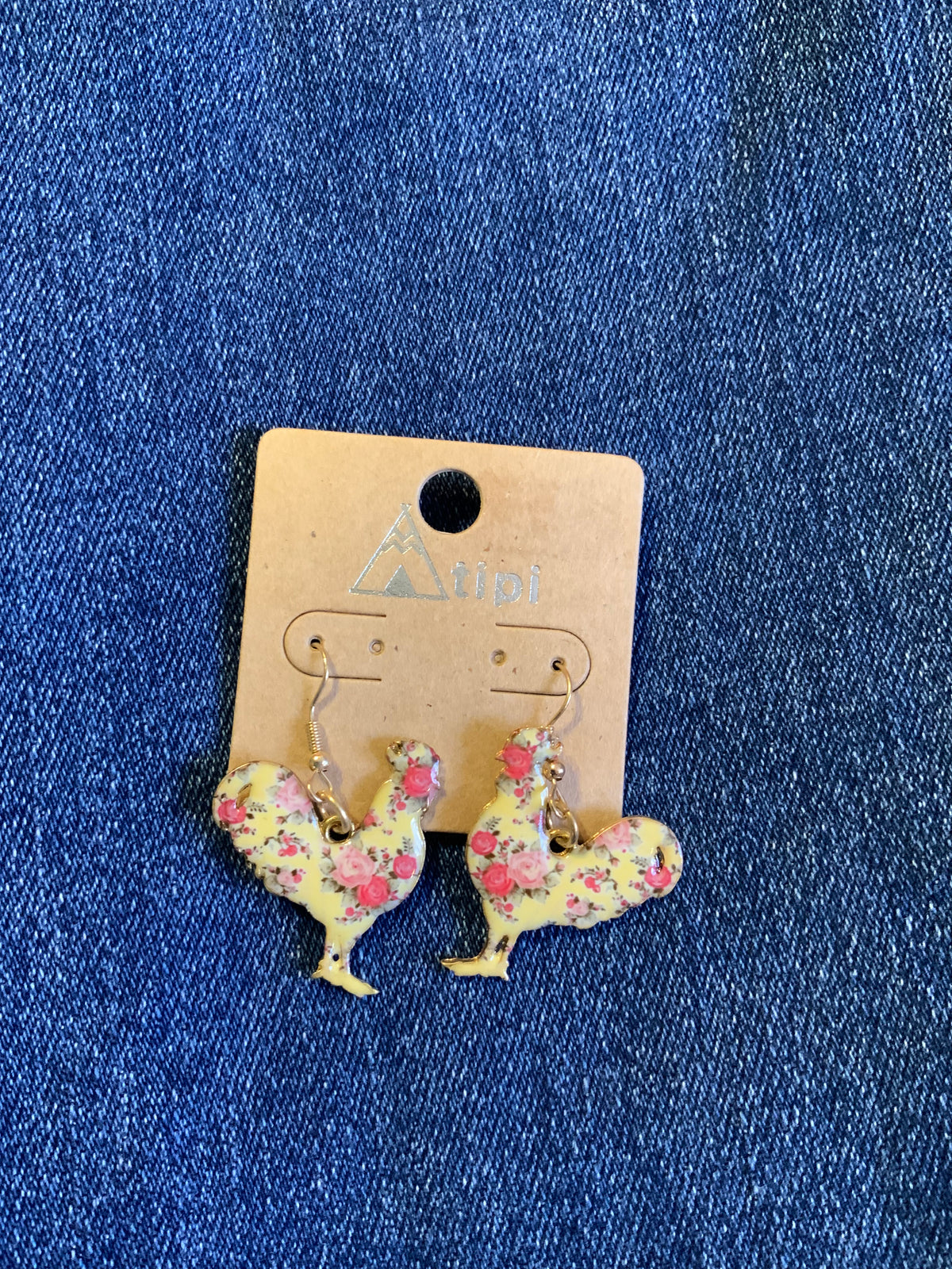 Atipi Floral Rooster Earrings