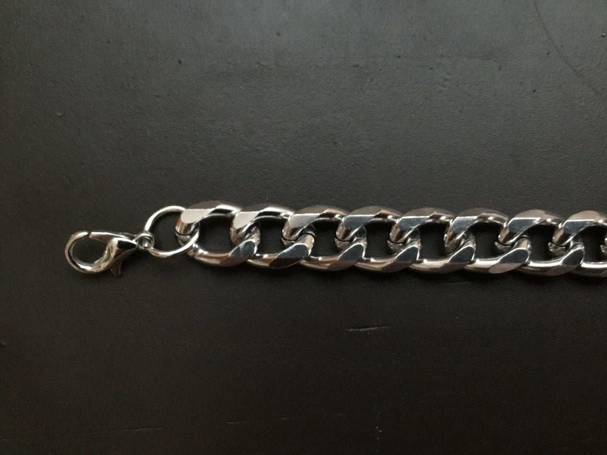 Silver Colored Cuban Link Chain Trucker Hat Band