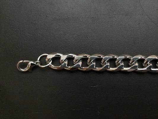 Silver Colored Cuban Link Chain Trucker Hat Band