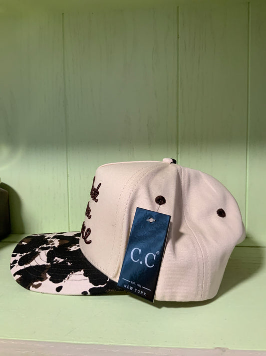 CC Cow Print “You Look Like You Love Me” Cap