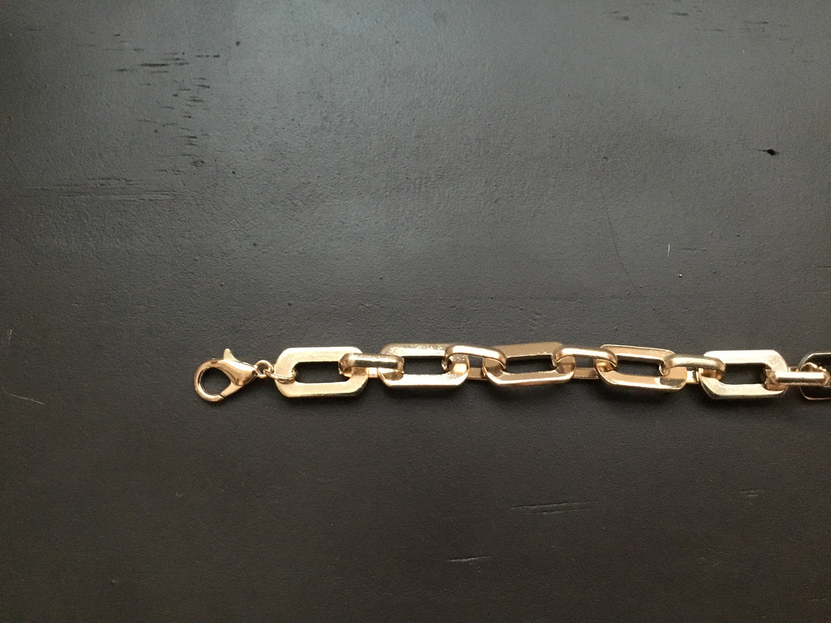 Gold Colored Flat Chain Link Truckers Hat Band