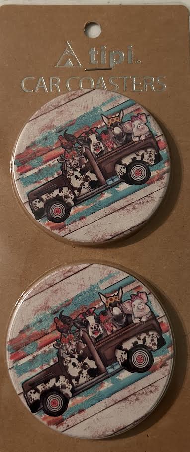 Farm Friends Truck Car Coasters