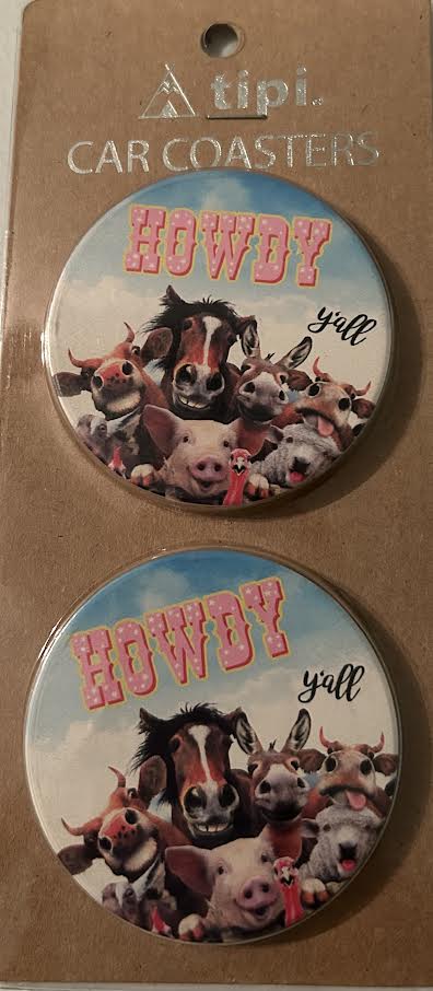 “Howdy Y’all” Farm Crew Car Coasters