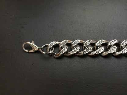 Silver Colored Jeweled Cuban Link Truckers Hat Band