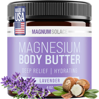 Magnesium Body Butter for Better Sleep - Lavender, 4 oz