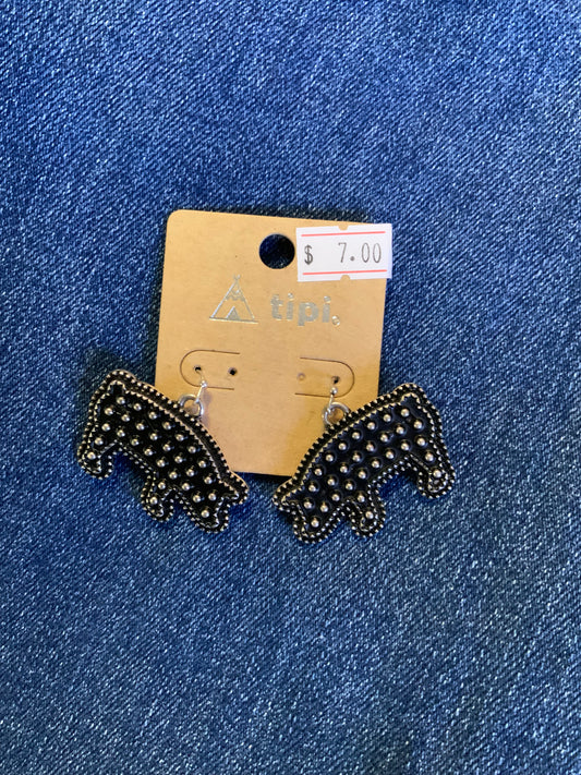 Tipi Black Polka Dot Pig Earrings