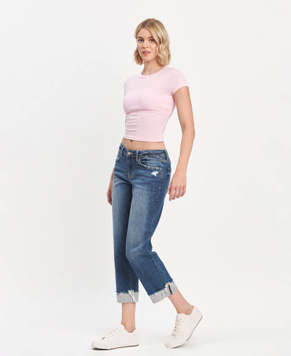 MID RISE CUFFED BOYFRIEND JEANS LV1461