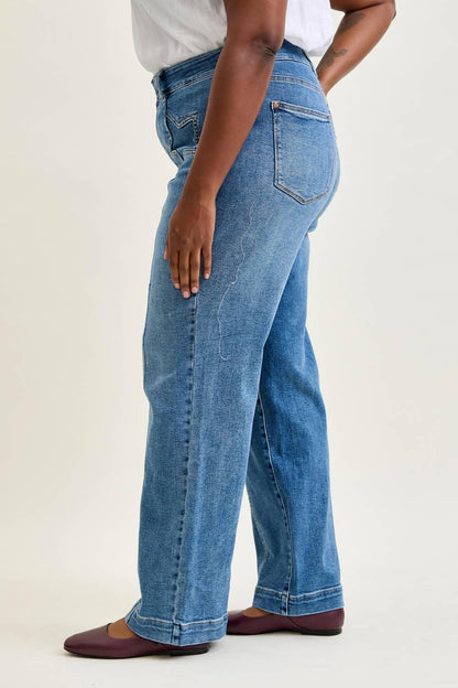 Judy Blue Star & Front Seam Jeans- PLUS