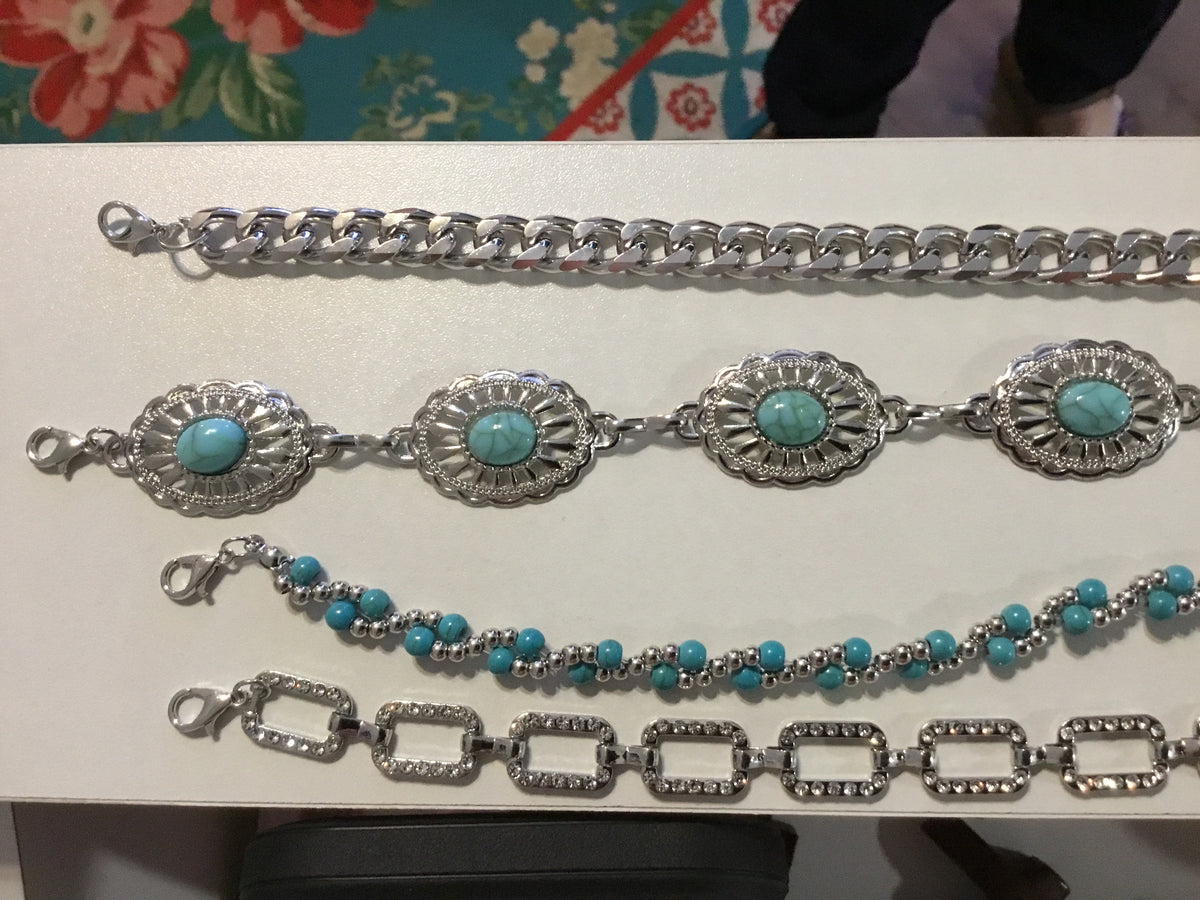 Turquoise beaded hat band