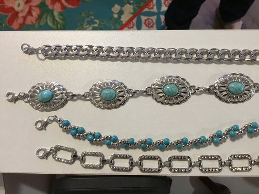 Turquoise beaded hat band