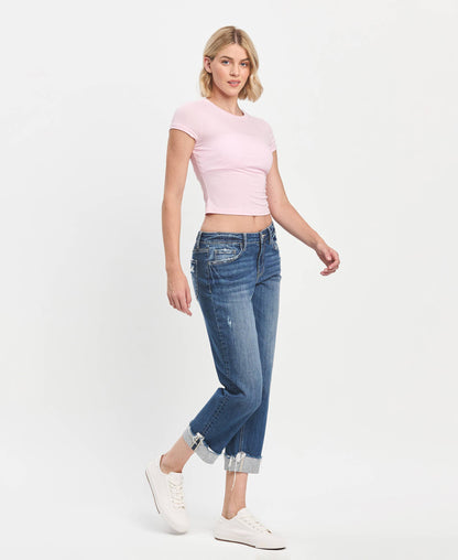 MID RISE CUFFED BOYFRIEND JEANS LV1461