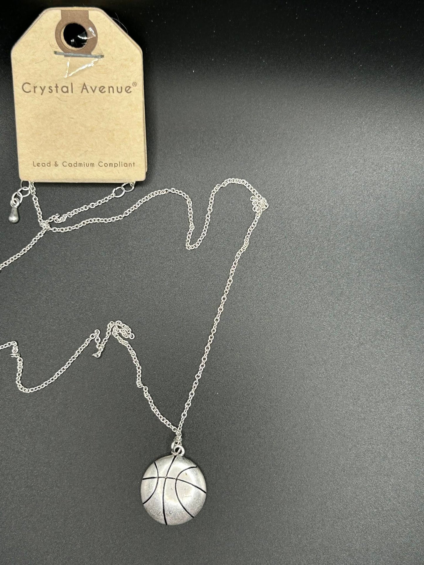 Silver Basketball Pendant Necklace 🏀