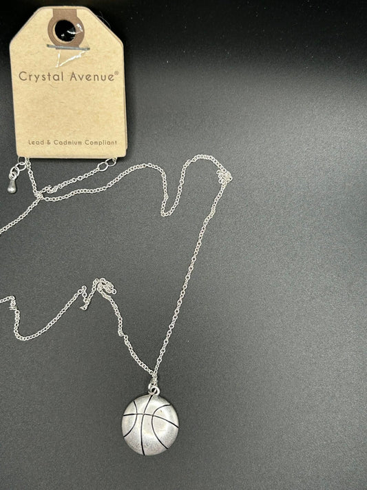 Silver Basketball Pendant Necklace 🏀