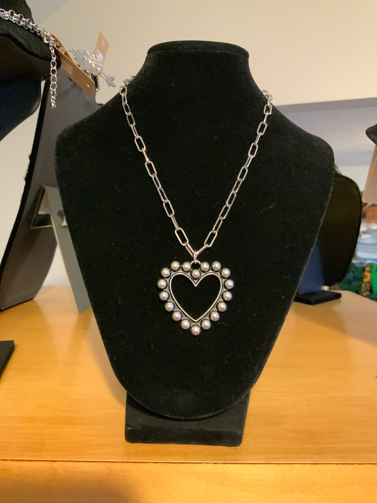 Tipi Silver-Toned Heart Necklace