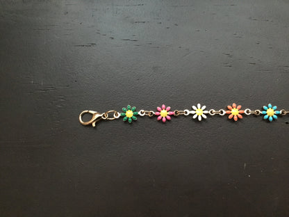 Gold Toned Colored Daisy Trucker Hat Band