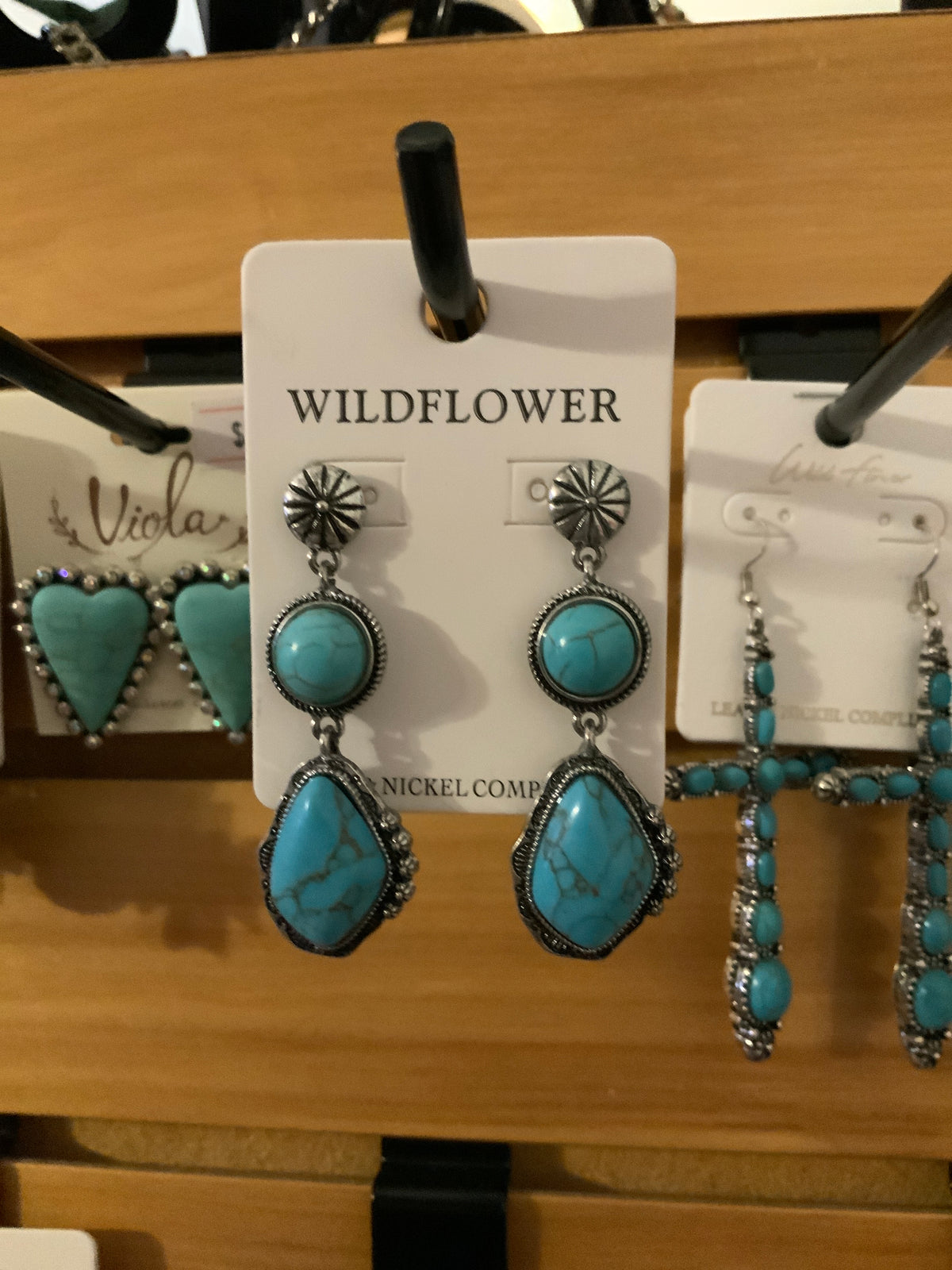 WILDFLOWER TURQUOISE DANGLE EARRINGS