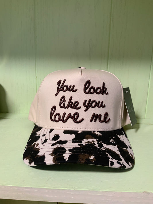 CC Cow Print “You Look Like You Love Me” Cap
