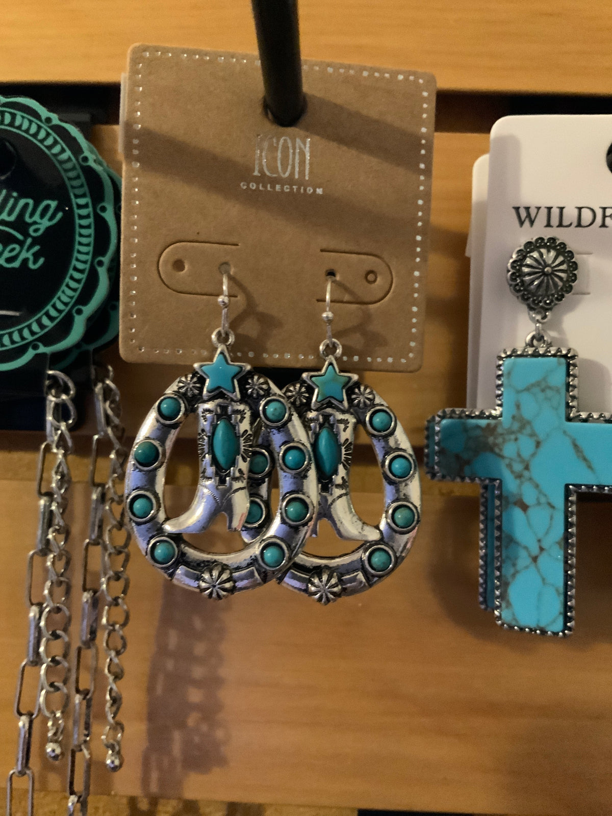 ICON COWGIRL BOOT/HORSESHOE EARRINGS