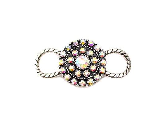 Western AB Stone Round Concho Scarf Charm