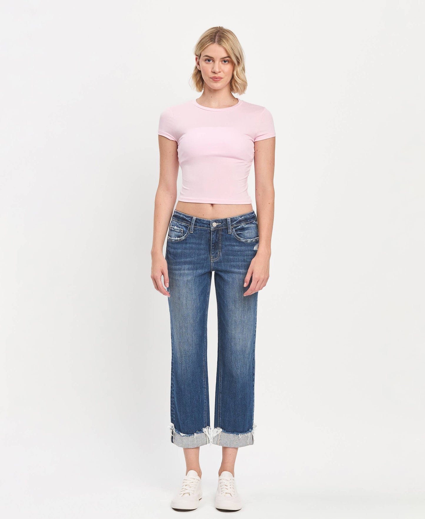 MID RISE CUFFED BOYFRIEND JEANS LV1461