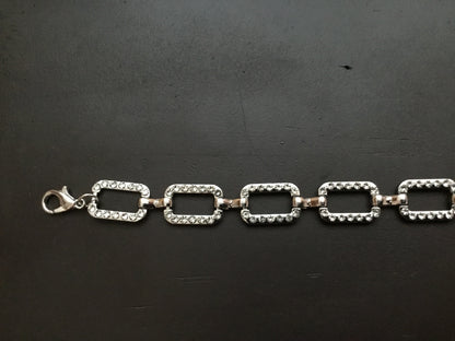 Silver Colored Jeweled Link Chain Trucker Hat Band