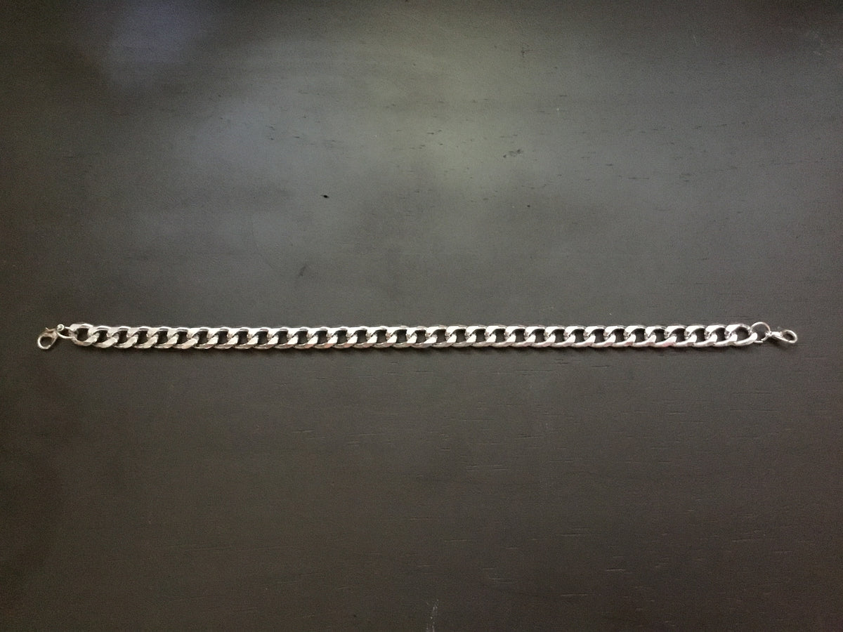 Silver Colored Cuban Link Chain Trucker Hat Band