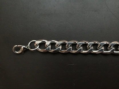 Silver Colored Cuban Link Chain Trucker Hat Band