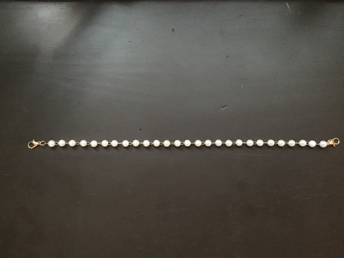 Gold Toned Pearl Colored Trucker Hat Band