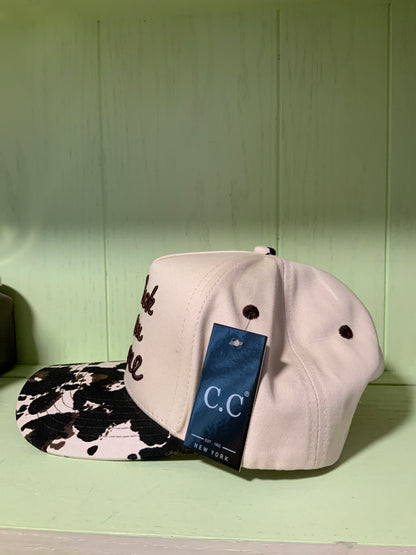 CC Cow Print “You Look Like You Love Me” Cap