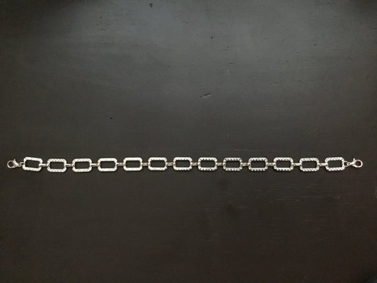 Silver Colored Jeweled Link Chain Trucker Hat Band