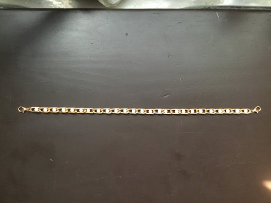 Gold Toned Chain Link Pearl Trucker Hat Band