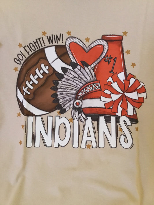 KIDS “GO! FIGHT! WIN!” INDIANS T-SHIRT