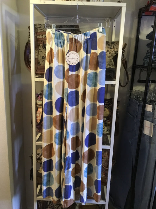 Umgee Pocket Paloosa styled tan, brown and blue pant