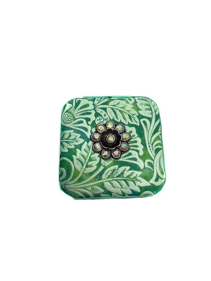 Western Pattern Flower Concho Jewelry Box: Brown