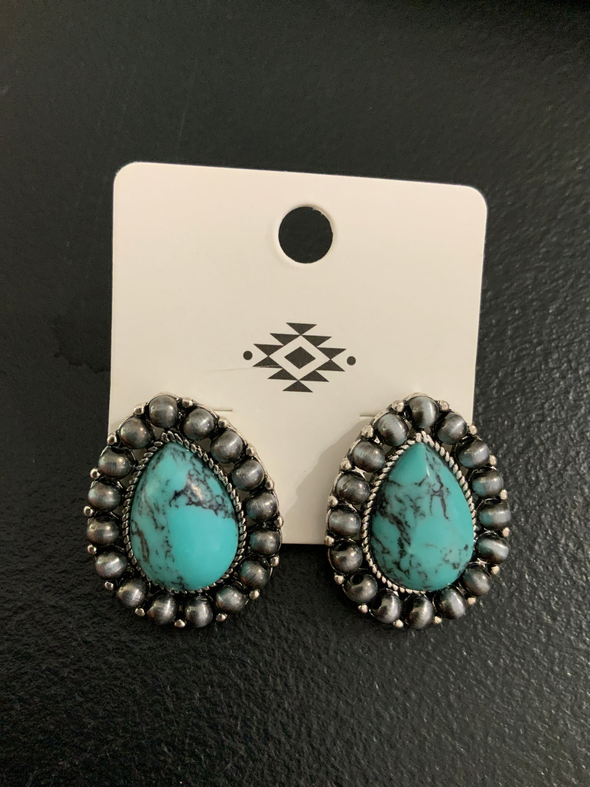 SOUTHWESTERN TURQUOISE TEARDROP EARRINGS