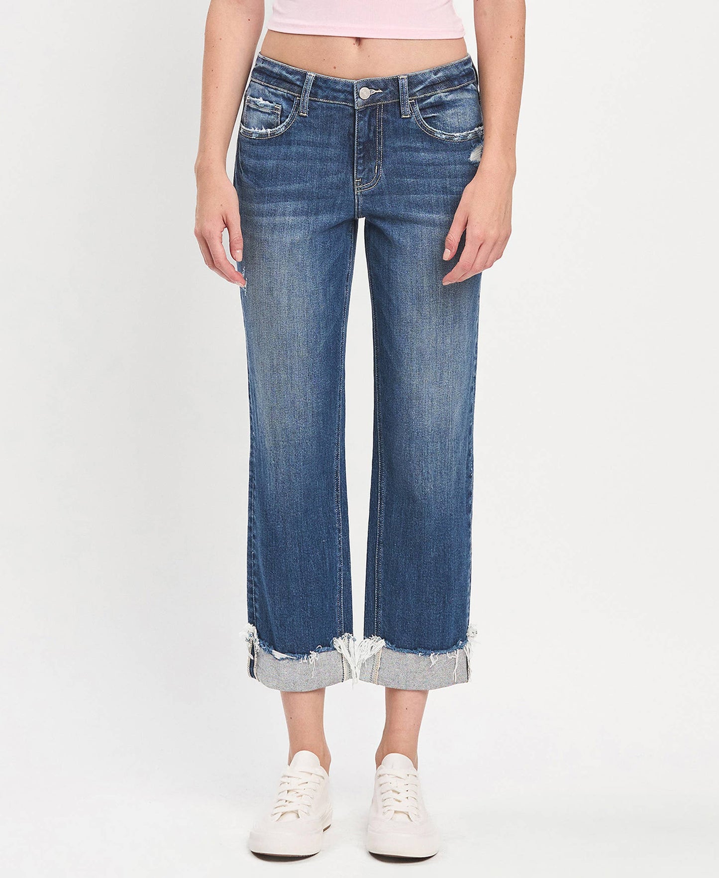 MID RISE CUFFED BOYFRIEND JEANS LV1461