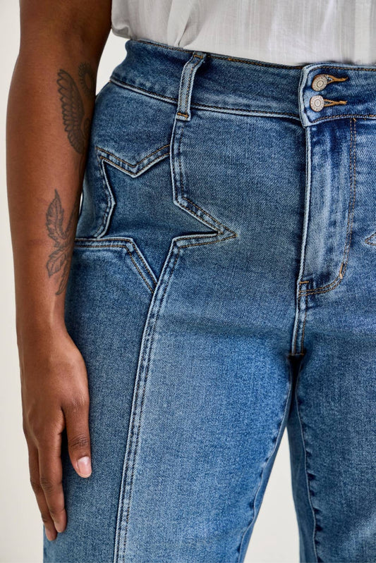 Judy Blue Star & Front Seam Jeans- PLUS