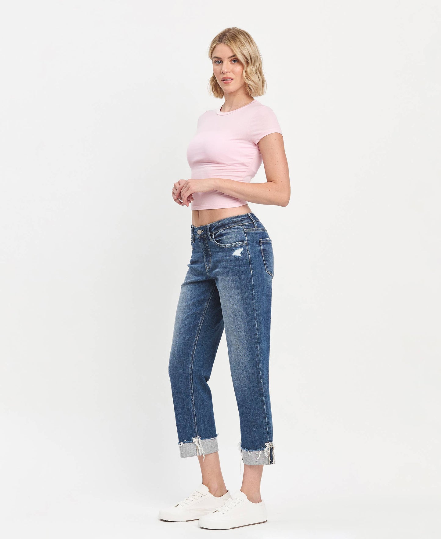 MID RISE CUFFED BOYFRIEND JEANS LV1461